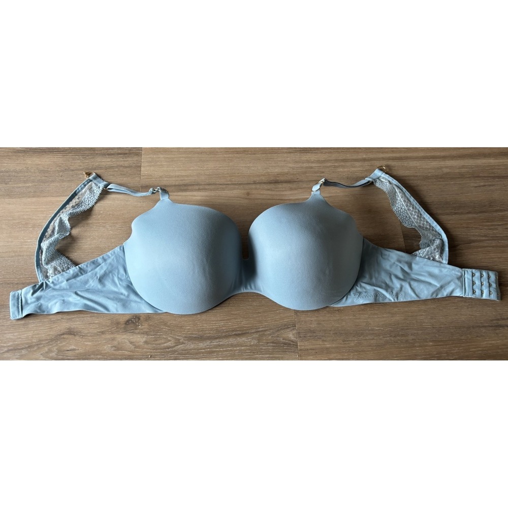 Victoria's Secret Incredible By VS Perfect Coverage Lace Back Sz 36DDD‎ Blue